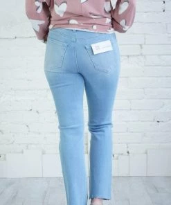 YMI Jeans USA Denim Exposed Button Ankle Flare Jean