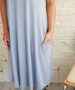 Zenana Jane A-Line Short Sleeve Dress In Ash Rose Apparel