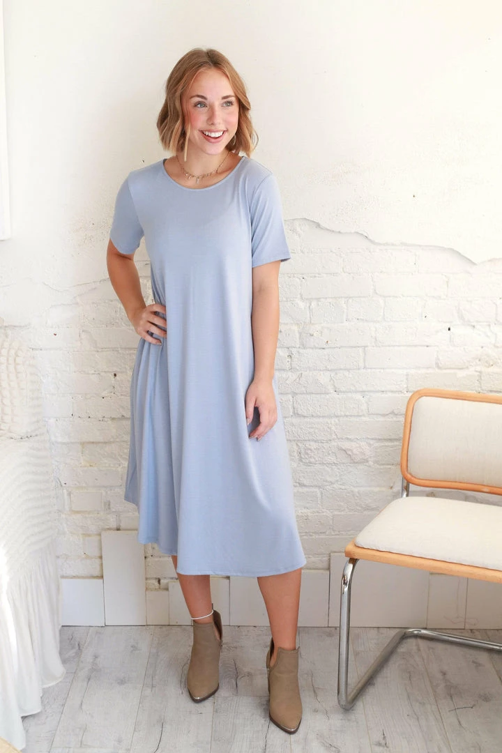 Zenana Jane A-Line Short Sleeve Dress In Tangerine 4 Zenana Jane A-Line Short Sleeve Dress In Tangerine