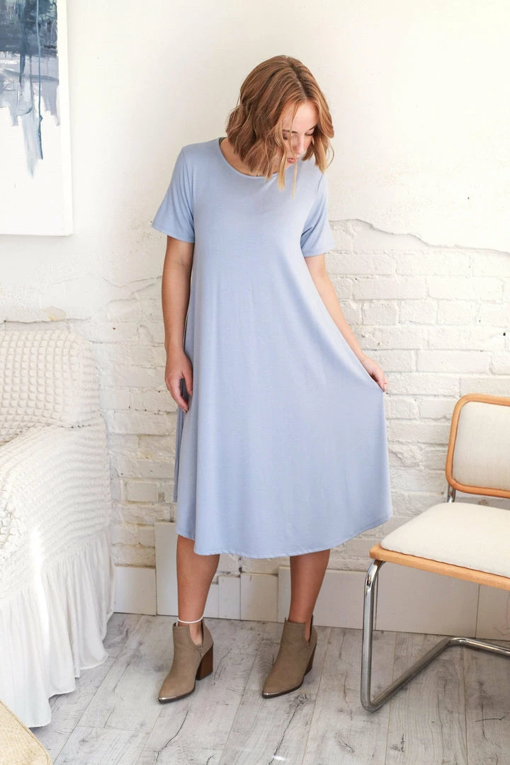 Zenana Jane A-Line Short Sleeve Dress In Tangerine 2 Zenana Jane A-Line Short Sleeve Dress In Tangerine