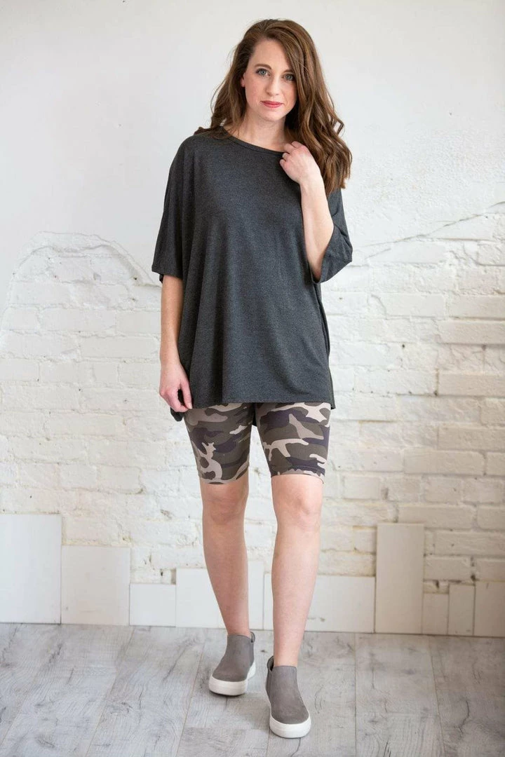 Zenana Trousers + Leggings + Denim Olive Camo Biker Shorts 7 Zenana Trousers + Leggings + Denim Olive Camo Biker Shorts