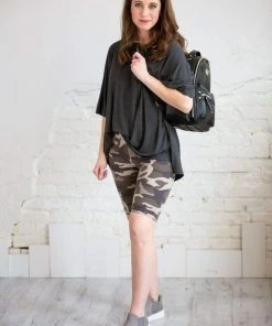 Zenana Trousers + Leggings + Denim Olive Camo Biker Shorts 16 Zenana Trousers + Leggings + Denim Olive Camo Biker Shorts