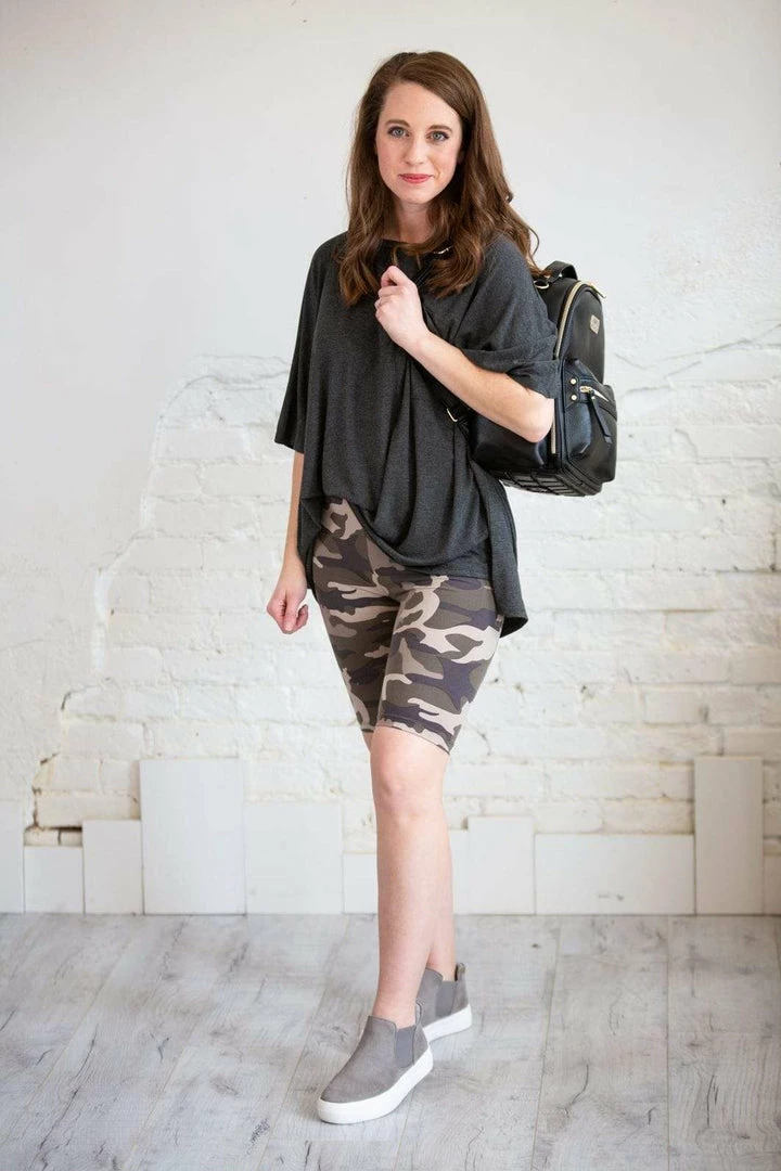 Zenana Trousers + Leggings + Denim Olive Camo Biker Shorts 8 Zenana Trousers + Leggings + Denim Olive Camo Biker Shorts