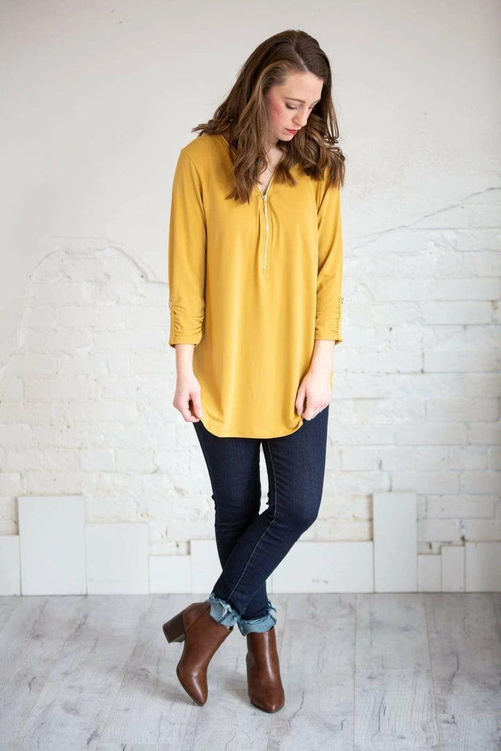 Zenana Tops Loui Zip Blouse 6 Zenana Tops Loui Zip Blouse