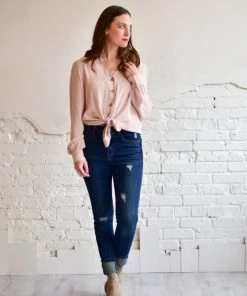 Zenana Tops Matilda Puff Sleeve Button Down Shirt