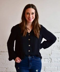 Zenana Tops Matilda Puff Sleeve Button Down Shirt