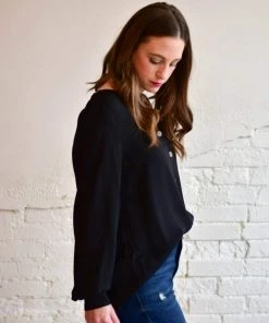 Zenana Tops Matilda Puff Sleeve Button Down Shirt