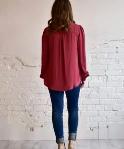 Zenana Tops Matilda Puff Sleeve Button Down Shirt