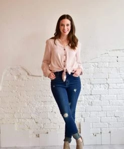 Zenana Tops Matilda Puff Sleeve Button Down Shirt