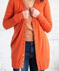 Zenana Mid Length Snap Cardigan Tops