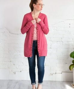 Zenana Mid Length Snap Cardigan Tops