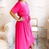 Zenana Apparel Falling For You Hot Pink Tulip Dress