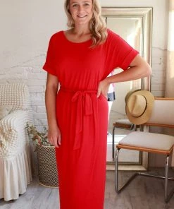 Zenana Apparel Falling For You Ruby Tulip Dress