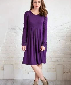 Zenana Silas Pleat Long Sleeve Dress