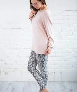 Zenana Premium Microfiber Snake Skin Leggings Apparel