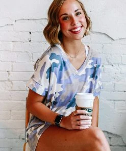 Zenana Lounging Purple Camo Set