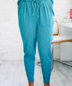 Zenana Lounging Around Teal Set