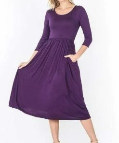 Zenana Kennedy Pleat Midi Dress Apparel 22 Zenana Kennedy Pleat Midi Dress Apparel