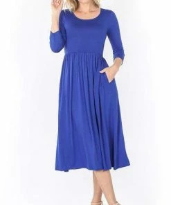 Zenana Kennedy Pleat Midi Dress Apparel 24 Zenana Kennedy Pleat Midi Dress Apparel
