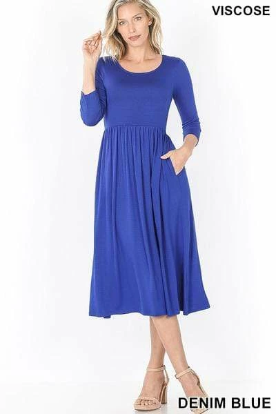 Zenana Kennedy Pleat Midi Dress Apparel 12 Zenana Kennedy Pleat Midi Dress Apparel