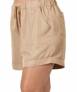 Zenana Trousers + Leggings + Denim Building Empires Woven Drawstring Shorts