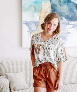 Zenana Make It Happen Faux Leather Paper Bag Shorts Apparel