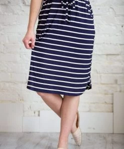 Zenana Dresses + Skirts + Jumpsuits Navy Stripe Tulip Skirt
