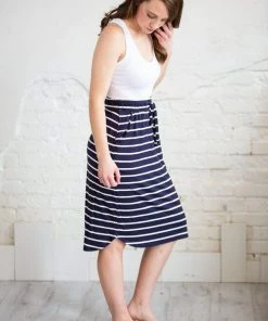 Zenana Dresses + Skirts + Jumpsuits Navy Stripe Tulip Skirt 11 Zenana Dresses + Skirts + Jumpsuits Navy Stripe Tulip Skirt