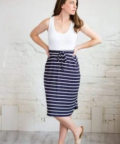 Zenana Dresses + Skirts + Jumpsuits Navy Stripe Tulip Skirt 12 Zenana Dresses + Skirts + Jumpsuits Navy Stripe Tulip Skirt