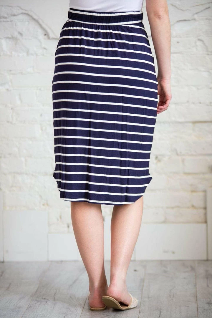 Zenana Dresses + Skirts + Jumpsuits Navy Stripe Tulip Skirt 3 Zenana Dresses + Skirts + Jumpsuits Navy Stripe Tulip Skirt