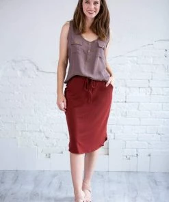 Zenana Tulip Hem Skirt W/ Pockets Apparel
