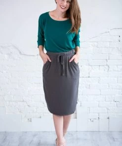 Zenana Tulip Hem Skirt W/ Pockets Apparel