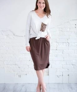 Zenana Tulip Hem Skirt W/ Pockets Apparel