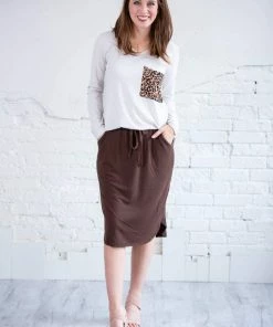 Zenana Tulip Hem Skirt W/ Pockets Apparel