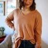 Zenana Back To You Waffle Knit Sweater In Camel Apparel