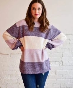 Zenana Apparel Melange Color Block Sweater