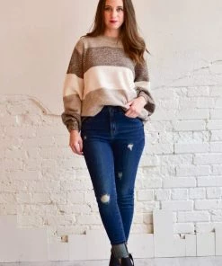 Zenana Apparel Melange Color Block Sweater