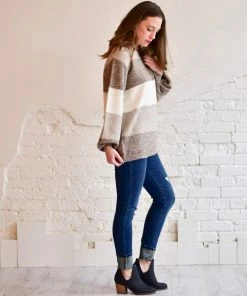 Zenana Apparel Melange Color Block Sweater