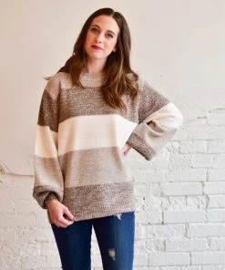 Zenana Apparel Melange Color Block Sweater