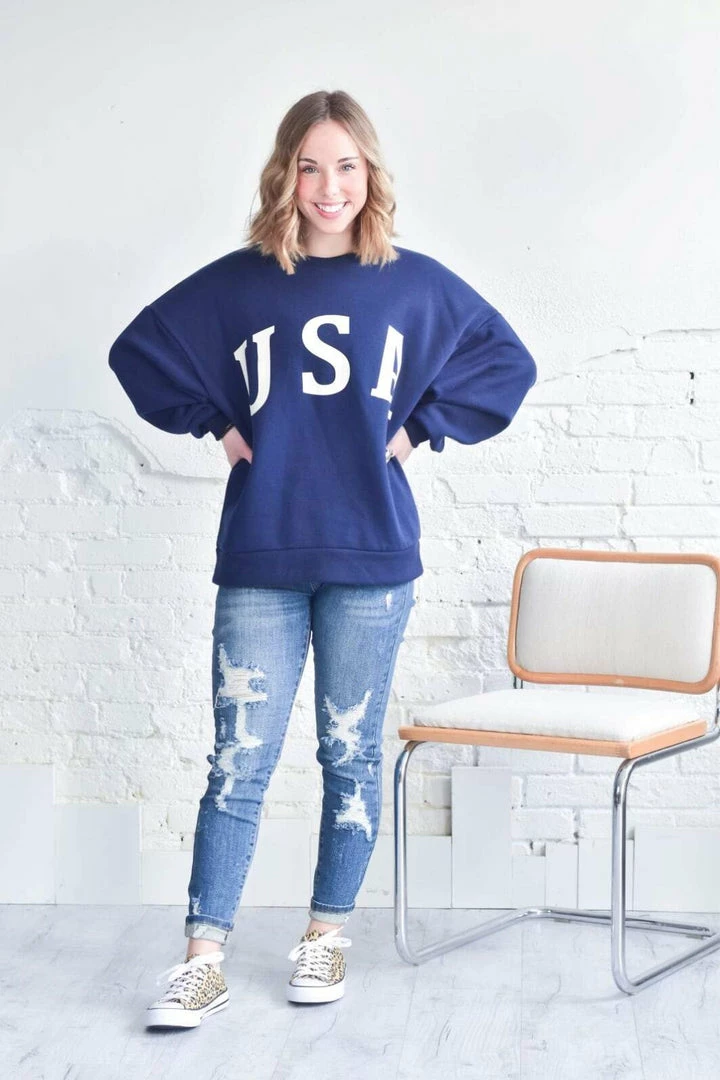 Zenana Comfy USA Sweatshirt 2 Zenana Comfy USA Sweatshirt