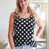 Zenana Apparel My Perfect Day Polka Dot Tank In Black