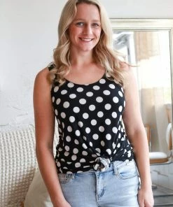 Zenana Apparel My Perfect Day Polka Dot Tank In Black 7 Zenana Apparel My Perfect Day Polka Dot Tank In Black