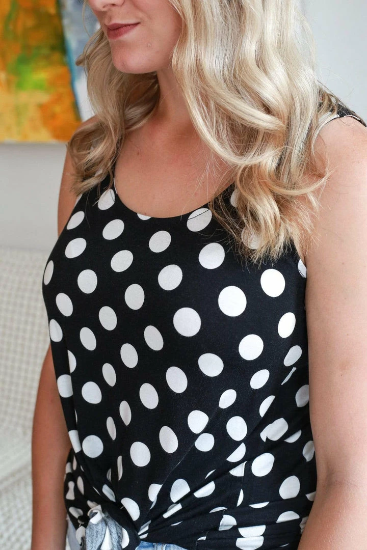 Zenana Apparel My Perfect Day Polka Dot Tank In Black 5 Zenana Apparel My Perfect Day Polka Dot Tank In Black
