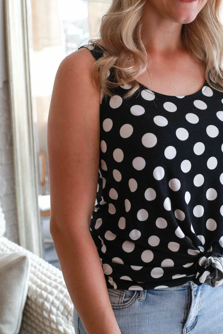 Zenana Apparel My Perfect Day Polka Dot Tank In Black 4 Zenana Apparel My Perfect Day Polka Dot Tank In Black
