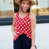 Zenana Apparel My Perfect Day Polka Dot Tank In Red