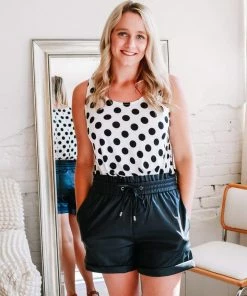 Zenana My Perfect Day Polka Dot Tank In White (GHG-L)