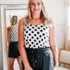 Zenana My Perfect Day Polka Dot Tank In White (GHG-L)