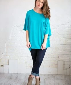 Zenana Tops Etta Pocket Luxe Tee