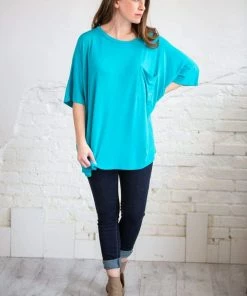 Zenana Tops Etta Pocket Luxe Tee