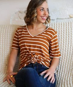 Zenana Apparel Laurel Stripe V-Neck 47 Zenana Apparel Laurel Stripe V-Neck